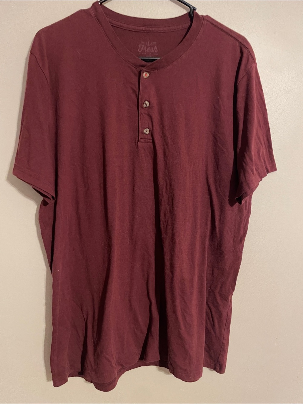 fresh Men's Maroon Short-Sleeve Henley